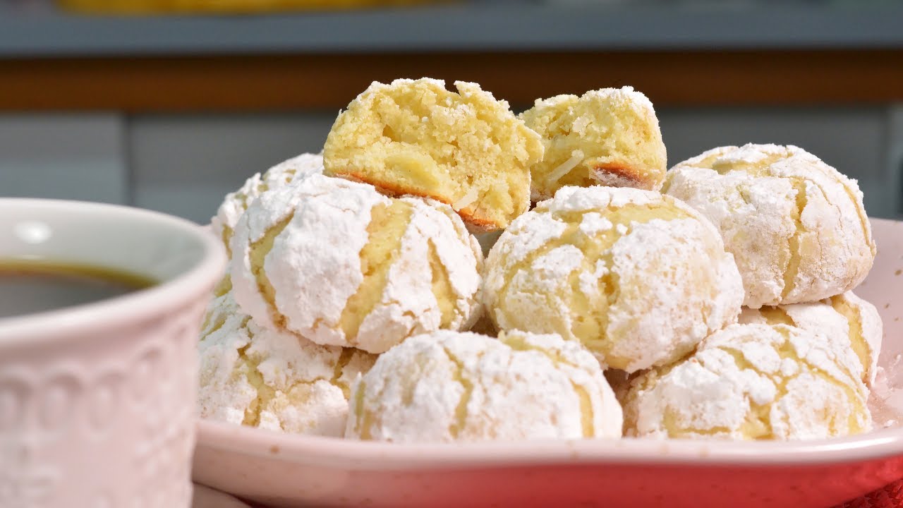 BISCOITO DE LIMÃO COM COCO | BISCOITOS CRAQUELADOS