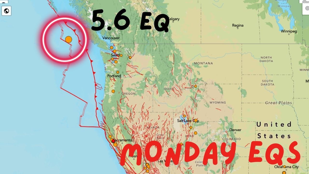 5.6 Earthquake off Vancouver Island region. Earthquake activity Caribbean plate. Monday update.