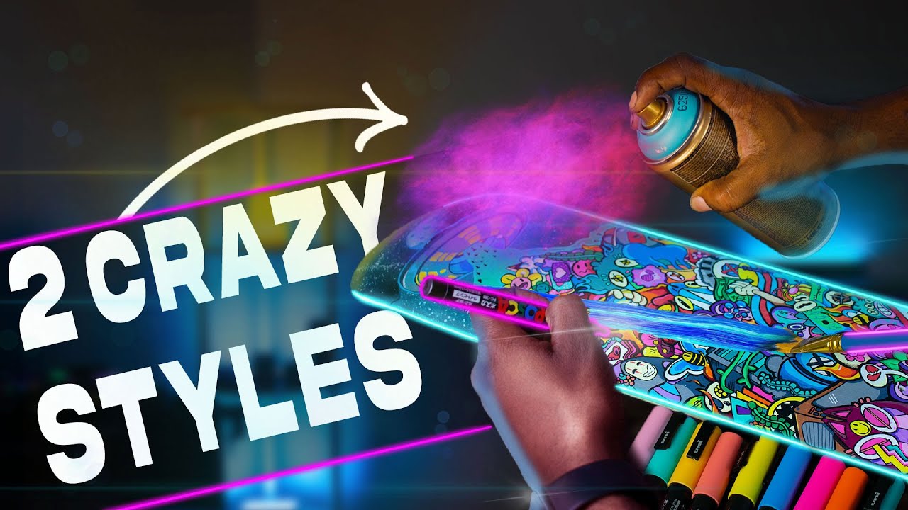 My First CUSTOM SKATEBOARD DECK with 2 CRAZY Styles!!