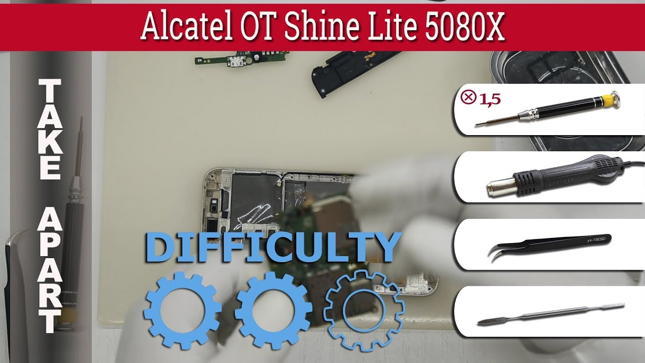 Как разобрать 📱 Alcatel OT Shine Lite 5080X Разборка и ремонт