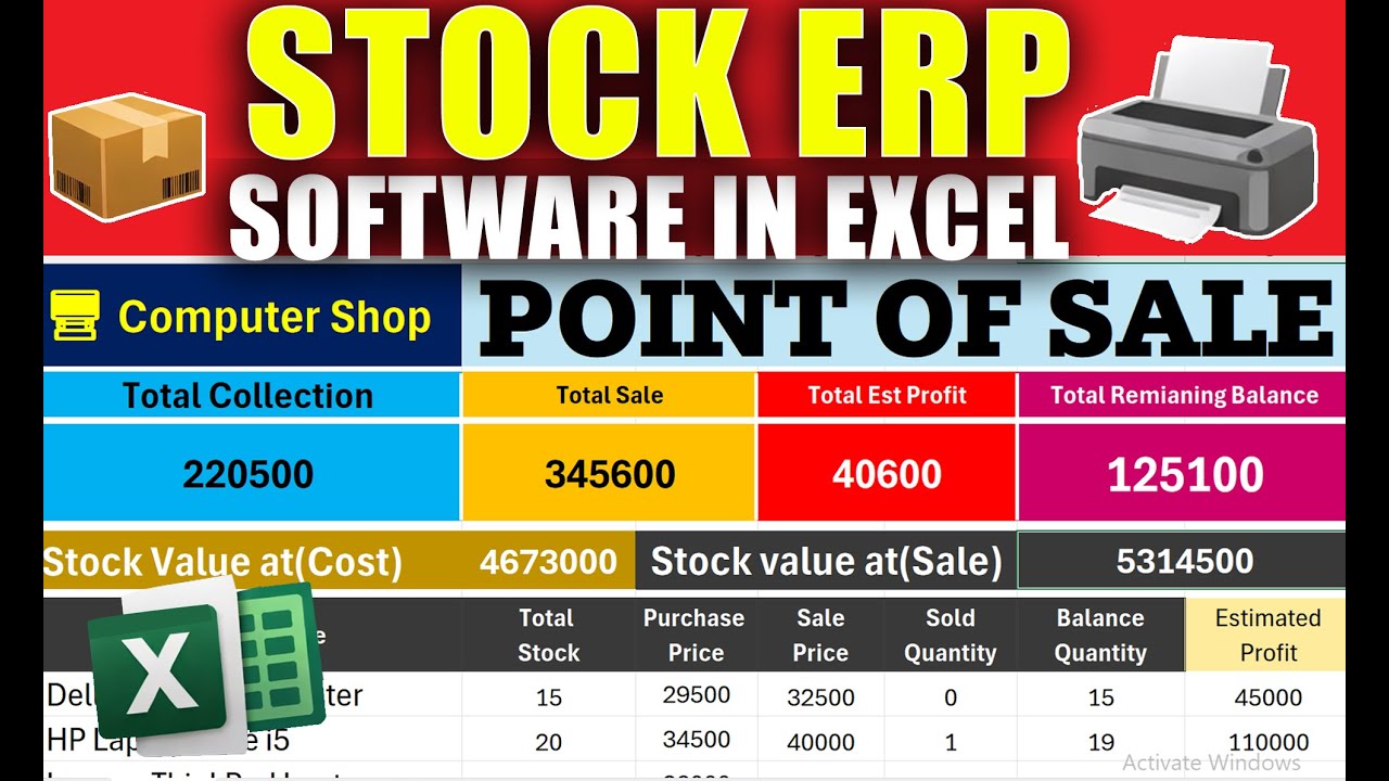 How To Make Excel Stock Management System | Sale Purchase Customer Record & Print Reports