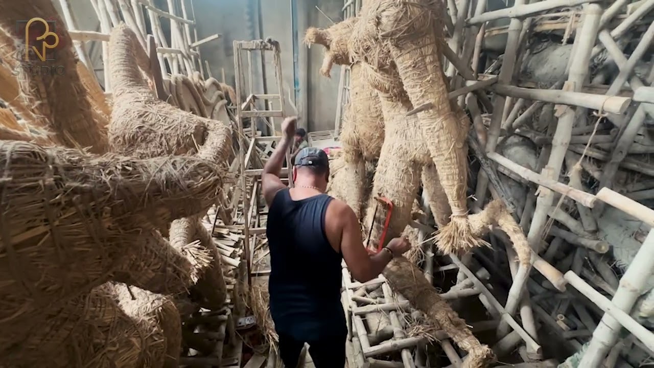 IB BLOCK DURGA PUJA PREPARATION 2025 || [OFFICIAL VIDEO] || SCULPTOR PRADIP RUDRAPAL || PRP STUDIO