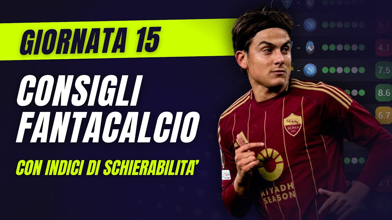 CONSIGLI FANTACALCIO 15^ Giornata Serie A | Con Indici di Schierabilità!