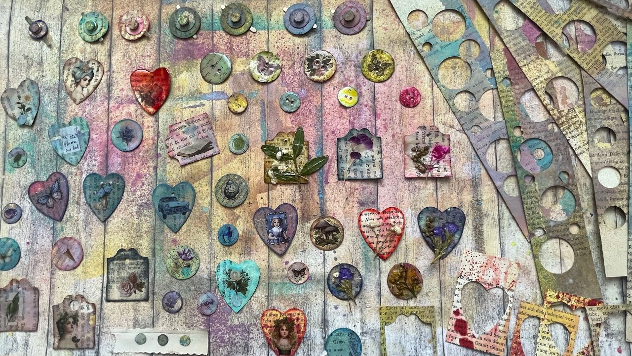 Kleine Dekoteile fürs Junk Journal aus alten Buchseiten