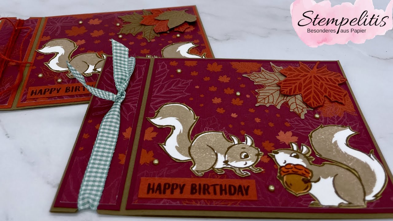 Book Binding Karte mit Eichhörnchen | Nuts about Squirrels | mit Stampin' Up! Produkten