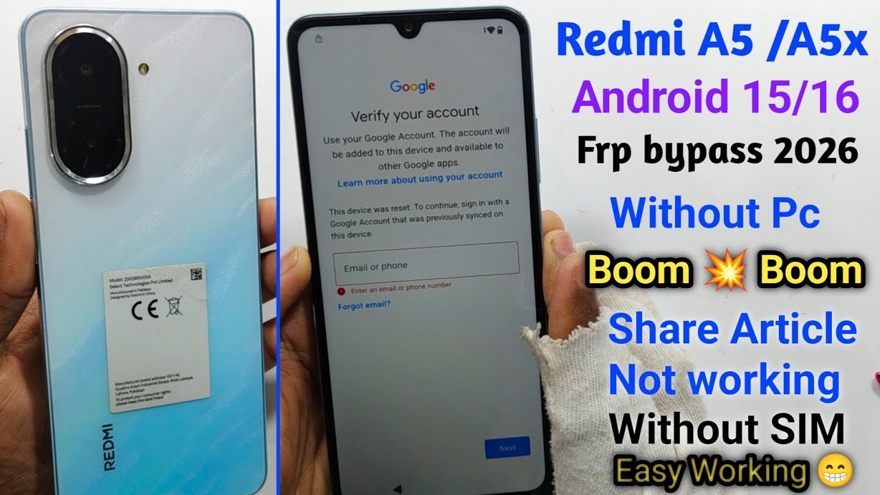 Redmi A5 FRP bypass Android 15 || Redmi A5 Frp Unlock 2026 || Redmi A5x FRP bypass Game Over 🚀