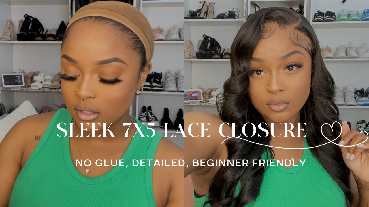 SLEEK 7x5 LACE CLOSURE BYE BYE KNOTS WIG INSTALL ft. Nadula Hair | Ari J.