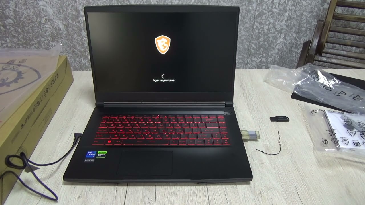 Игровой ноутбук MSI GF63 Thin 12UCX: Распаковка и настройка.