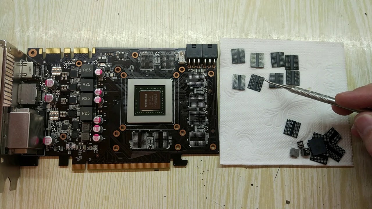 Неудачная попытка оживления GTX660Ti.  Замена памяти.