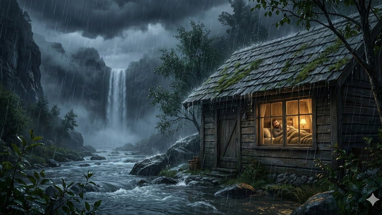 Heavy Rain & Flowing Water ASMR 🌧️ Relaxing Sounds for Sleeping