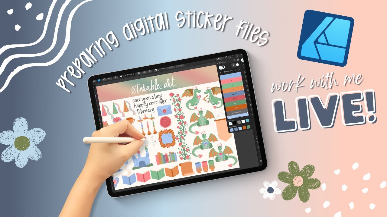 ✨  Global Colors in Affinity Designer and Prepping Goodnotes Sticker Book ✨ Work With Me
