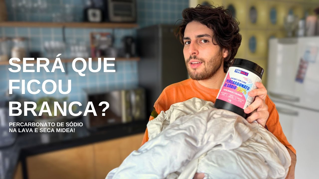 FIQUEI CHOCADO! percarbonato de sódio para roupas brancas! (lava e seca midea)