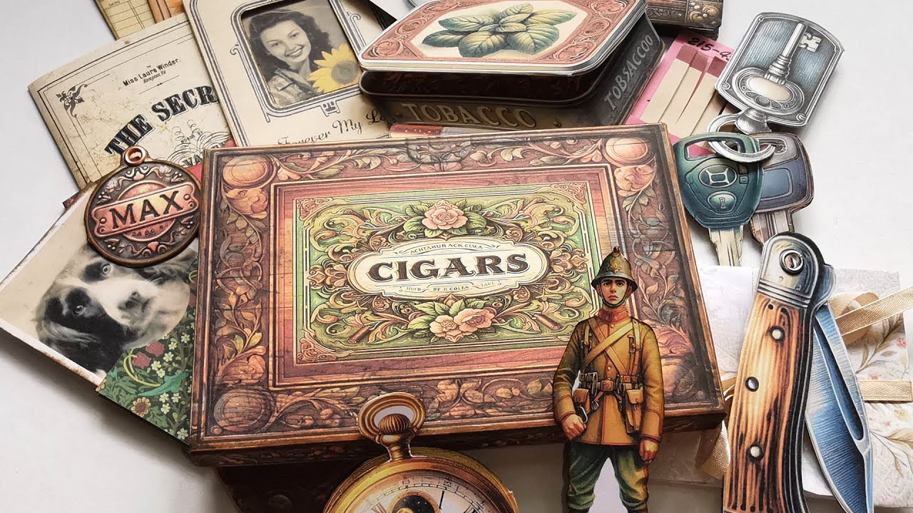 Grandpa's Treasures Junk Journal Folio Tutorial - 10 Interactive Projects