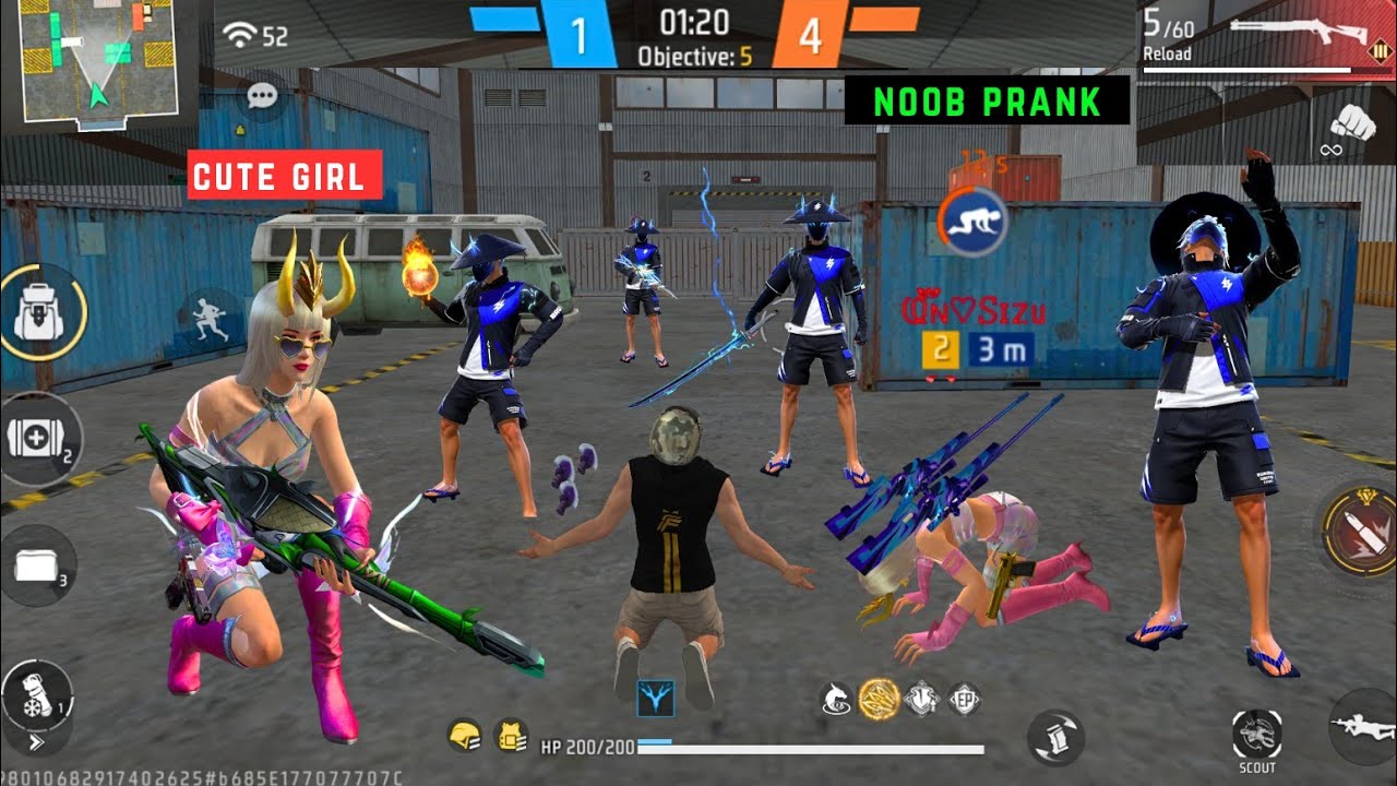 Noob Prank With Cute Girl 😍😂 Funny Noob Prank || Garena Free Fire Max || Y GAMING 