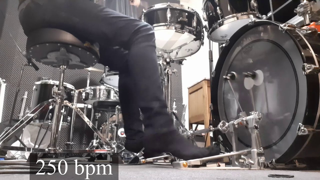 Double Bass Drumming: 240 bpm to 300 bpm (Pressure Swivel Technique)