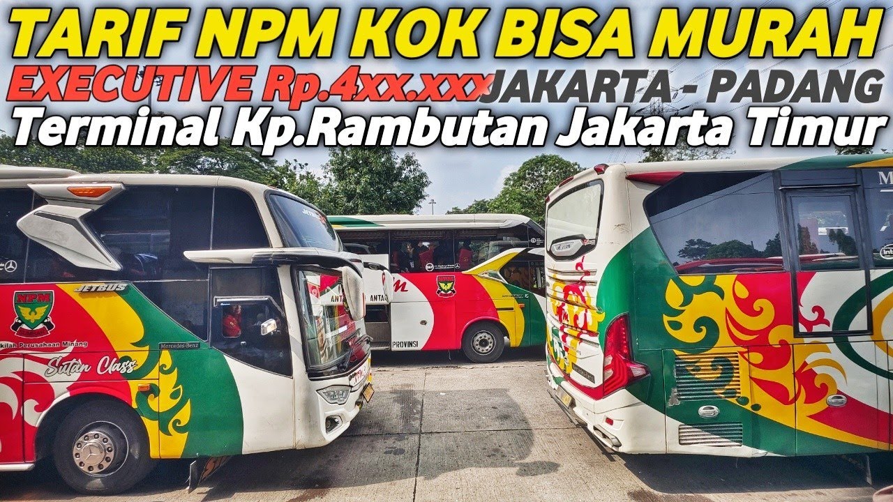 TARIF BUS NPM🔴PILIH EXECUTIVE atau SUTAN CLASS | BIS PADANG TERMINAL KAMPUNG RAMBUTAN 24 APRIL 2024