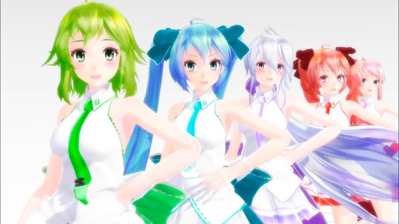 【MMD-MODELS DL】 Tda ミク・テト・グミ・ハク・ルカ"Carry Me Off"
