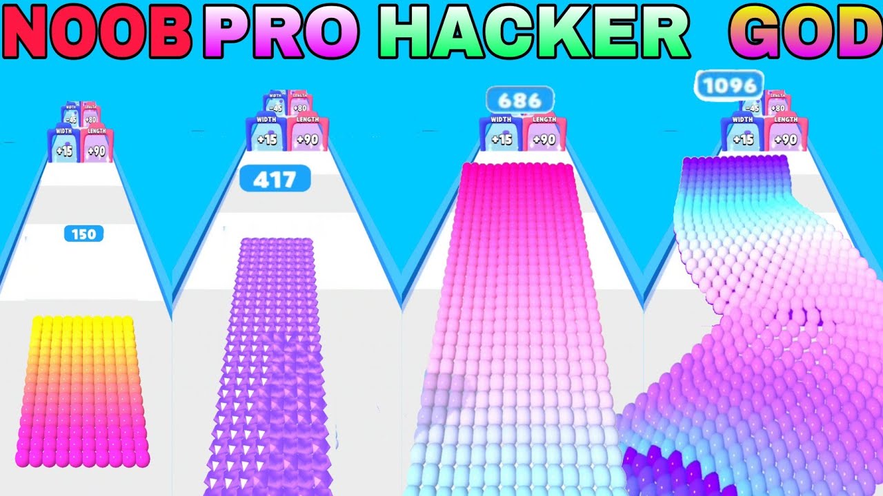 NOOB VS PRO VS HACKER VS GOD in Canvas Run