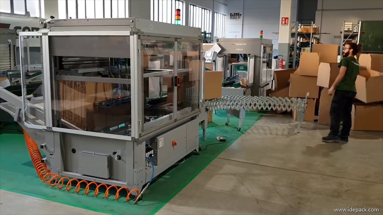 Comarme F2008 Doosopzetter, dozenopzetmachine voor grote dozen