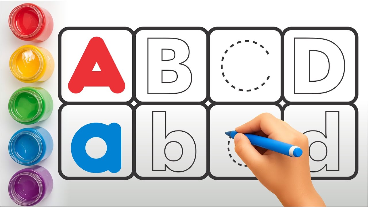 Alphabet Tracing for Toddler along with dotted line, ABC song, Kids rhymes, abcd, A to Z