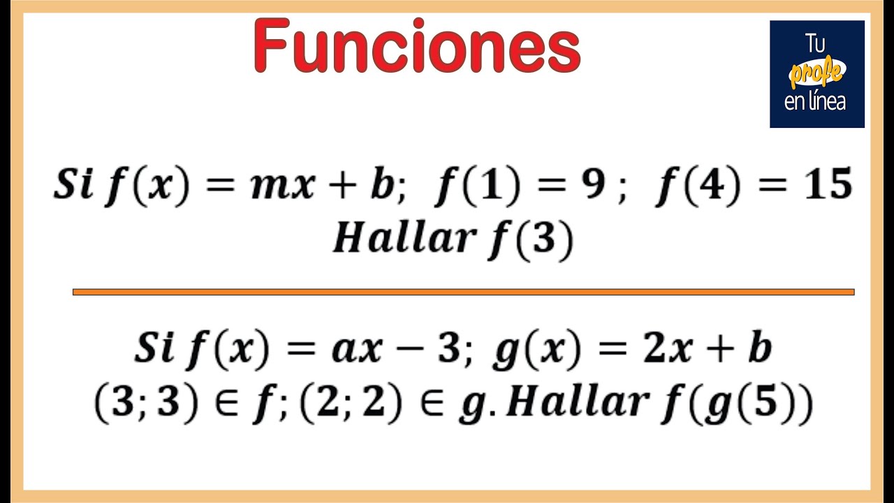 FUNCIONES de Primer Grado (Funciones Lineales)