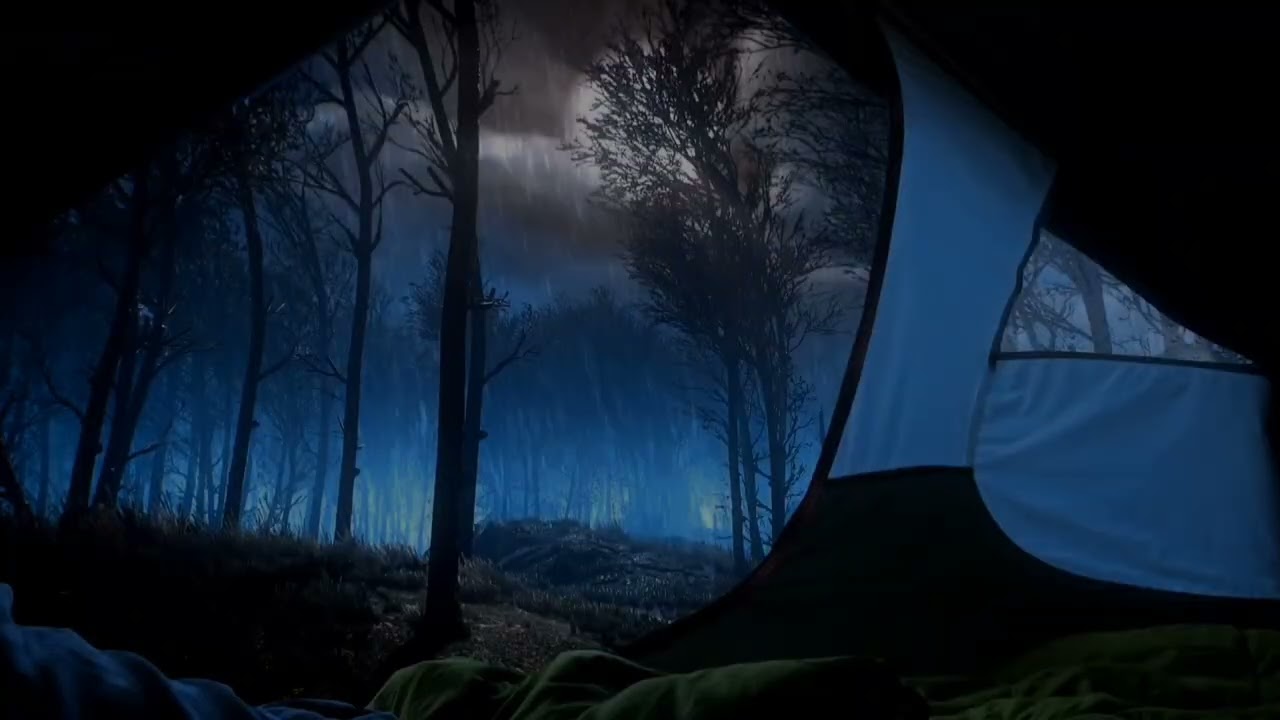 Heavy Rain Inside a Camping Tent | Cozy Storm Sounds for Deep Sleep & Relaxation