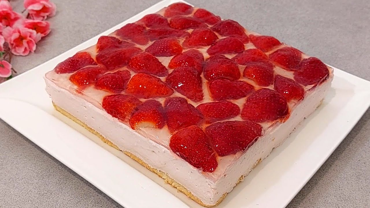 Возьмите клубнику и йогурт🍓 Сделайте этот вкусный торт легким! Без добавления сахара!