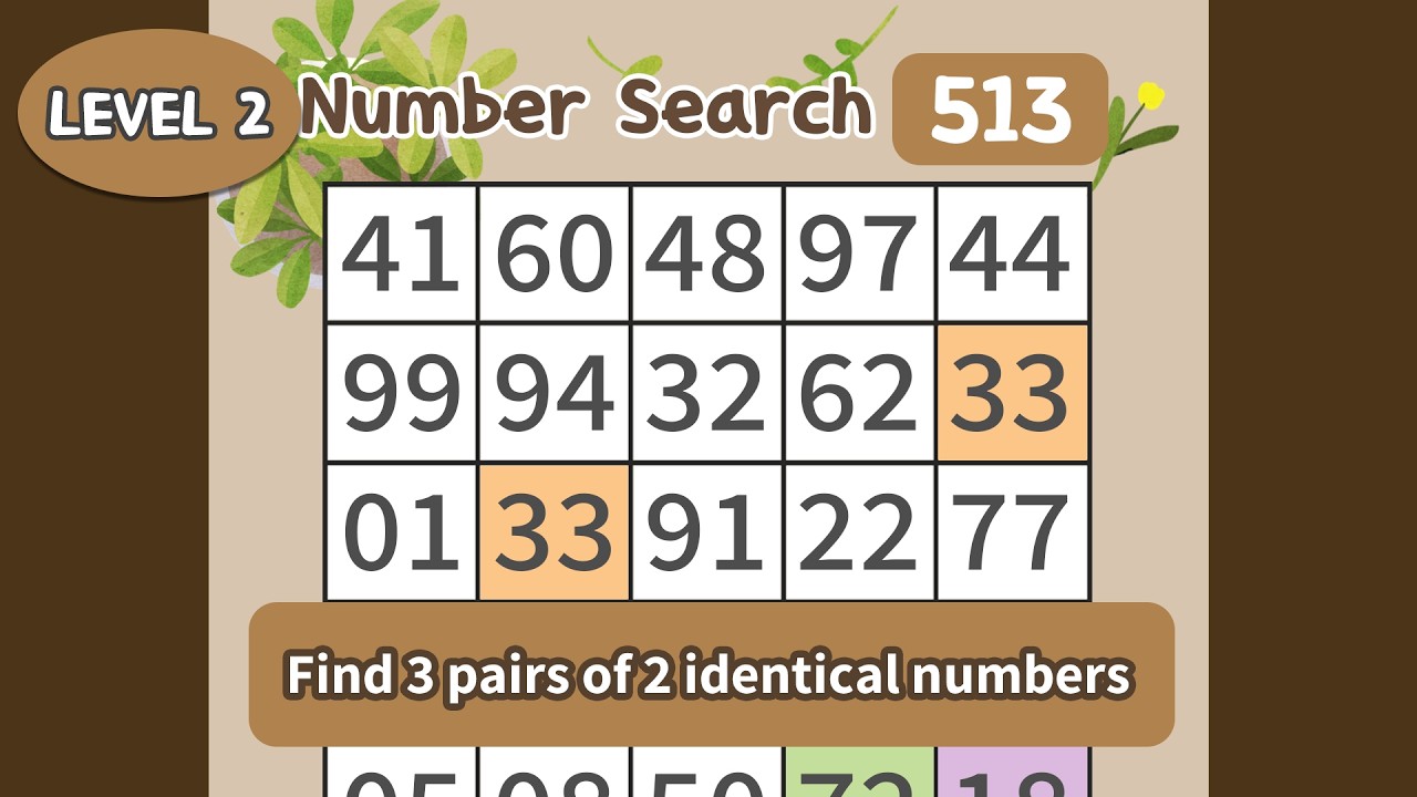 Play to Prevent Dementia. Fun Number Matching Game  2-513