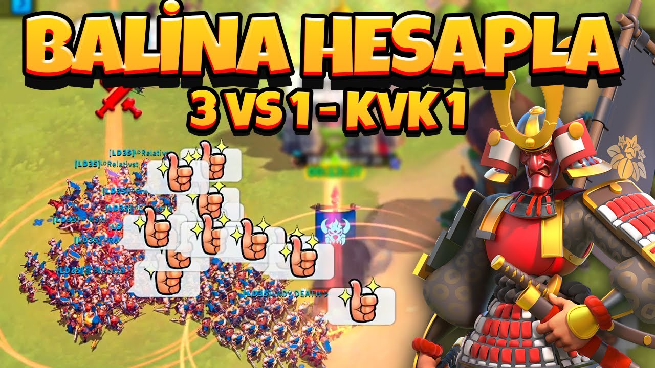 Üçe Karşı Tek KVK 1 Savaşına Balina Hesapla Katıldım - Rise of Kingdoms