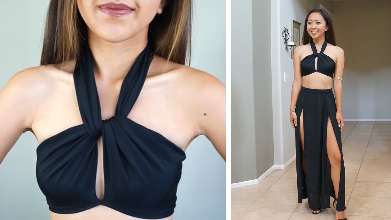 DIY Simple Halter Top + Slit Skirt | coolirpa