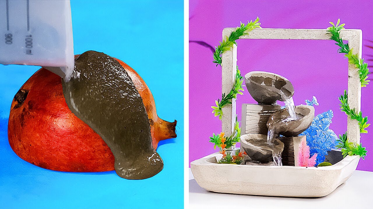 Crie sua própria fonte de cimento épica ⛲ Decorações incríveis para o quintal