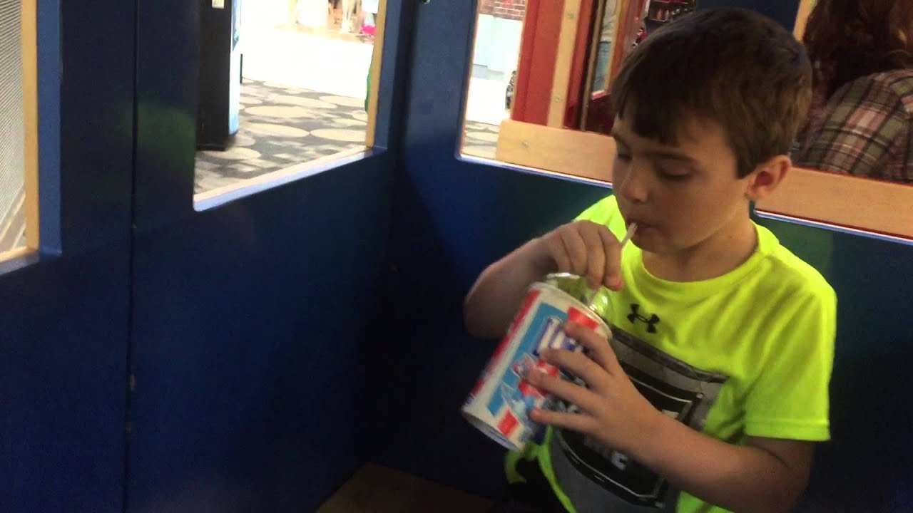 Zac Rides the train with Auntie Janet at Maplewood Mall, St. Paul, MN - April, 2015
