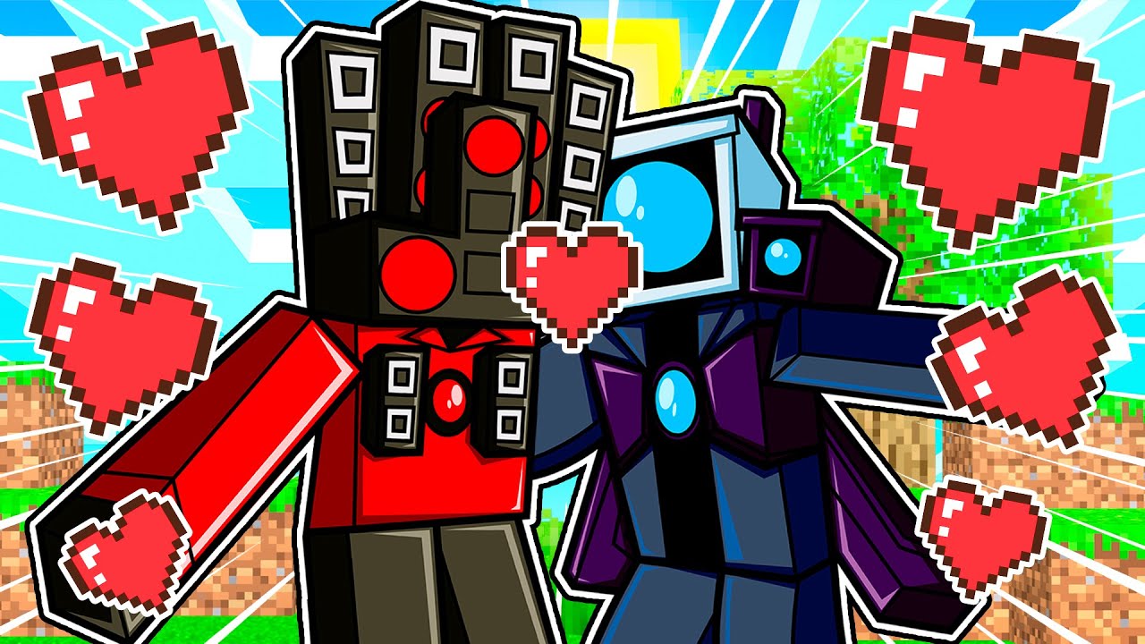 TITAN CAMERAMAN y TITAN SPEAKERMAN Se BESAN en MINECRAFT 😲❤ SKIBIDI TOILET en MINECRAFT