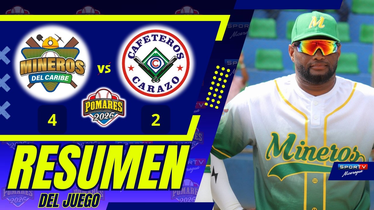 Mineros del Caribe vs Cafeteros de Carazo Juego 2 Pomares Nicaragua 28 02 2026