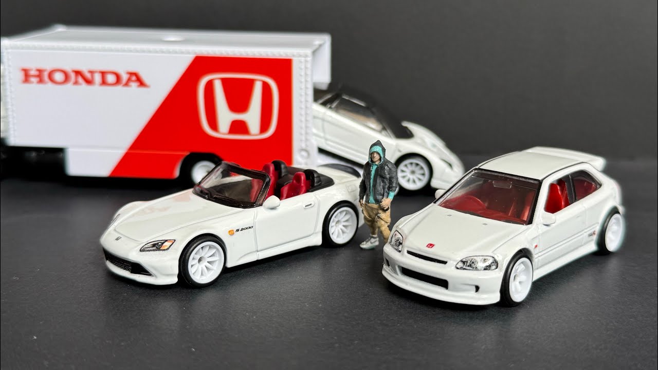 Opening Hot Wheels Honda Diorama Sakura Sprinter Honda S2000 Honda Civic Type R EK9 Honda NSX-R
