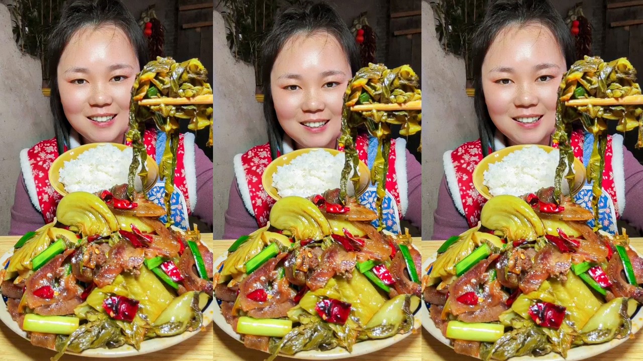 Let’s Eat Show Satisfying Stir-Fried Pickled Cabbage With Bacon Really Delicious Rural Food