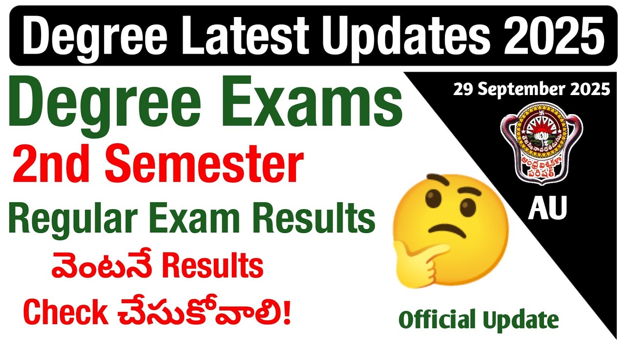 AU Degree 2nd Semester Regular Exams Results Released Official Update Latest AU Degree Results 2025