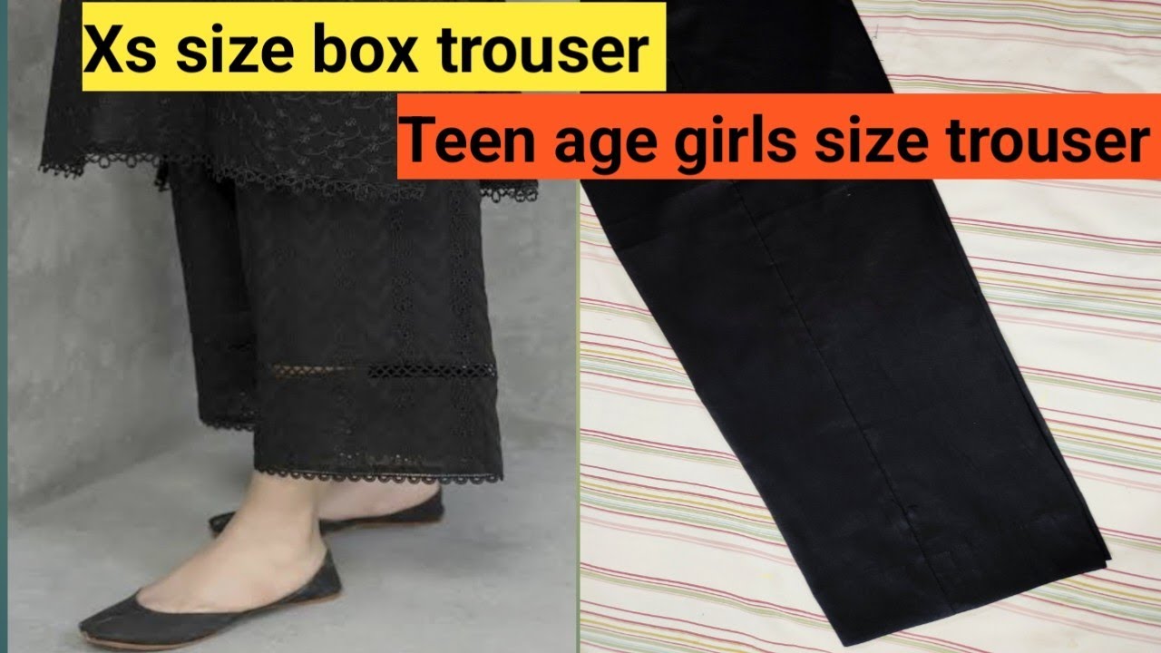 Box trouser cutting and stitching in xs size / box trouser for teenage girls complete tutorial