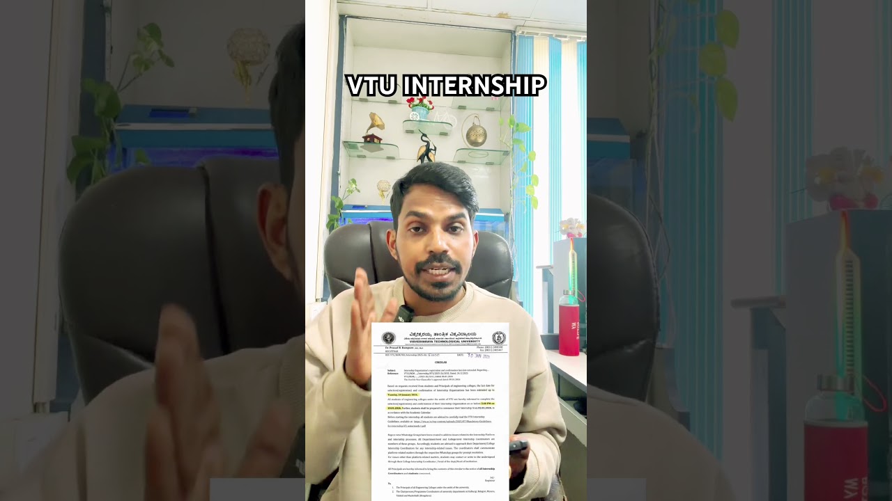 VTU INTERNSHIP PORTAL UPDATE LAST DATE EXTENDED UNTILL 20 Jan 2026 #vtu #vtuinternship