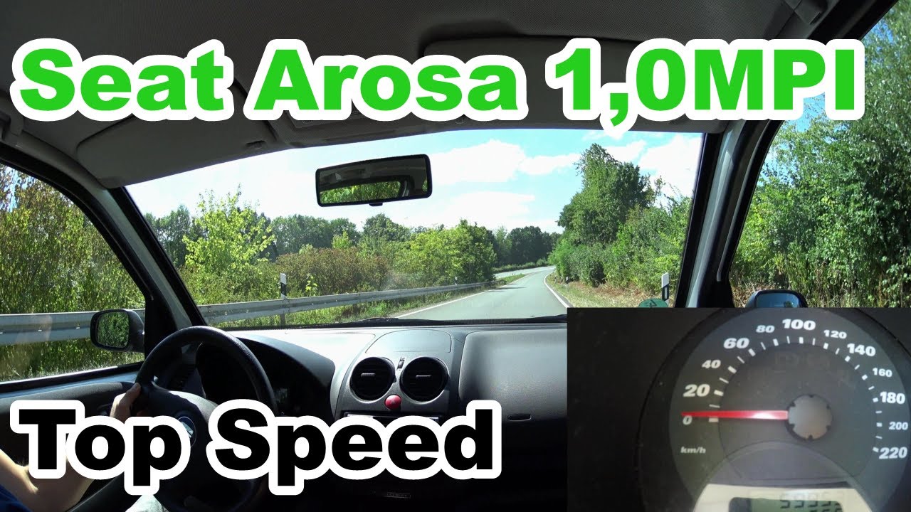 Seat Arosa auf Autobahn . Top Speed Arosa 1,0L 50HP 50PS MPI. Höchstgeschwindigkeit Acceleration