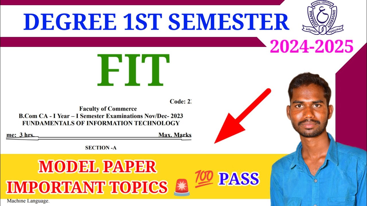 DEGREE 1ST SEMESTER FIT IMPORTANT TOPICS MODEL PAPERS 🚨💯PASS FUNDAMENTALS OF INFORMATION TECHNOLOGY