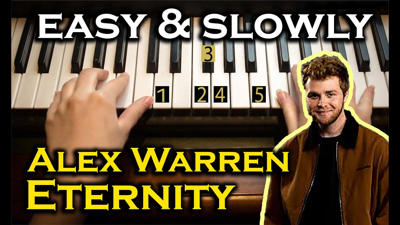 Easy & slowly Piano Tuto | Eternity - Alex Warren | Beginner Piano - Number Notes
