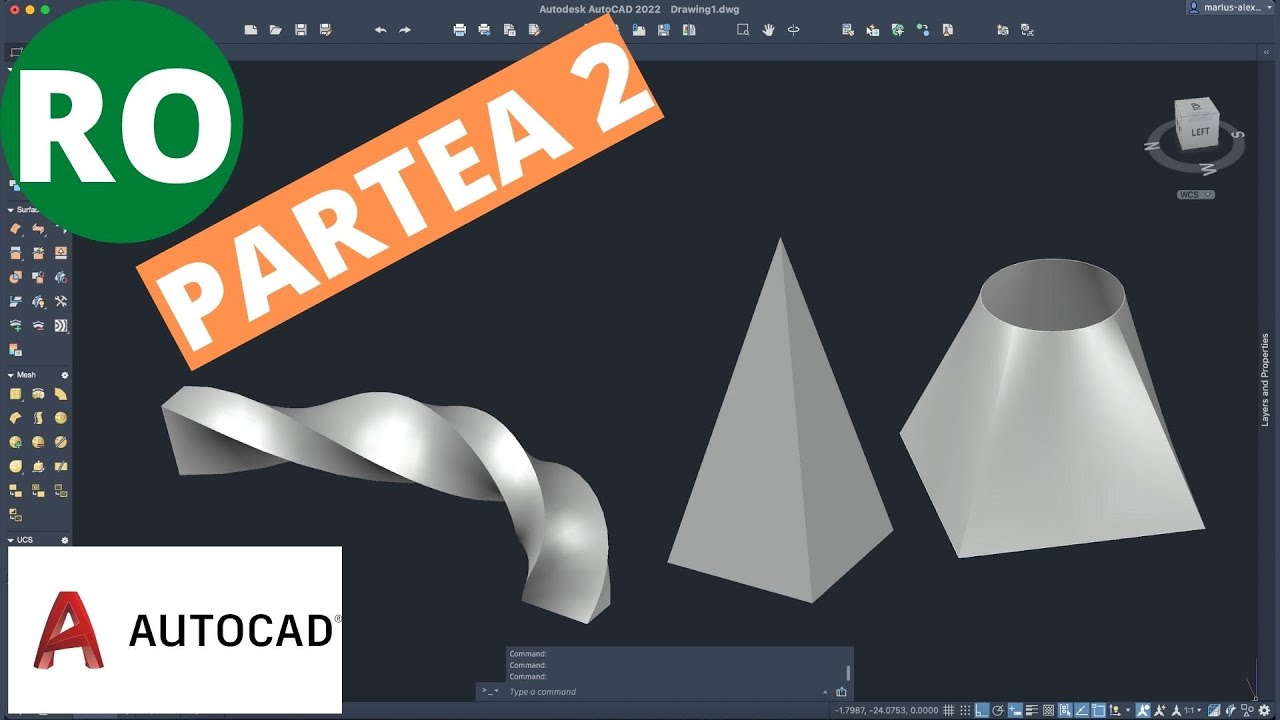 Învață AutoCAD 3D în 30 de MINUTE! | Comenzile 3D Explicate | Partea 2