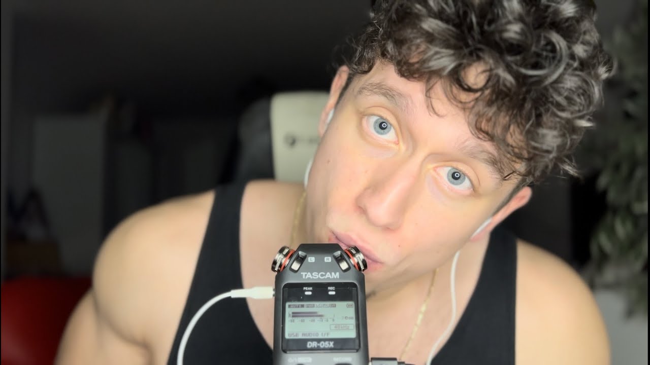 Wet mouth sounds for stress relief and anxiety (male whispered ramble)