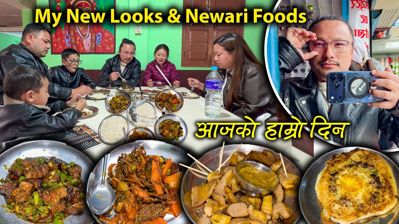 Today we had a fun holiday with my cousins || Various Newari dishes || Newari khaja || My new looks