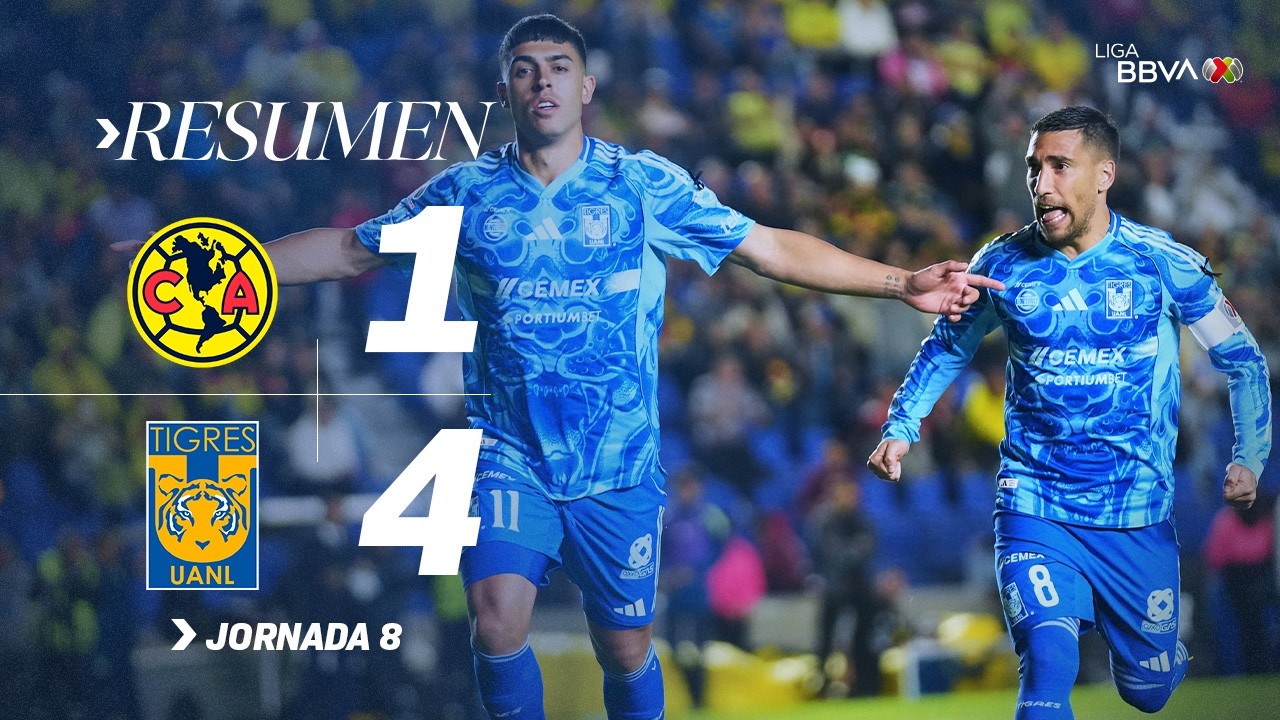 AMÉRICA 1-4 TIGRES | 'La U' se DEVORÓ a las Águilas con doblete de Brunetta