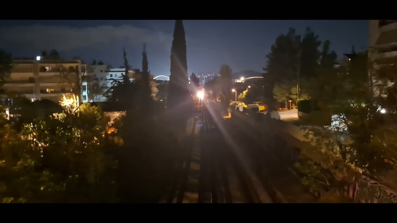 Athens Metro trains at Marousi (Line 1)