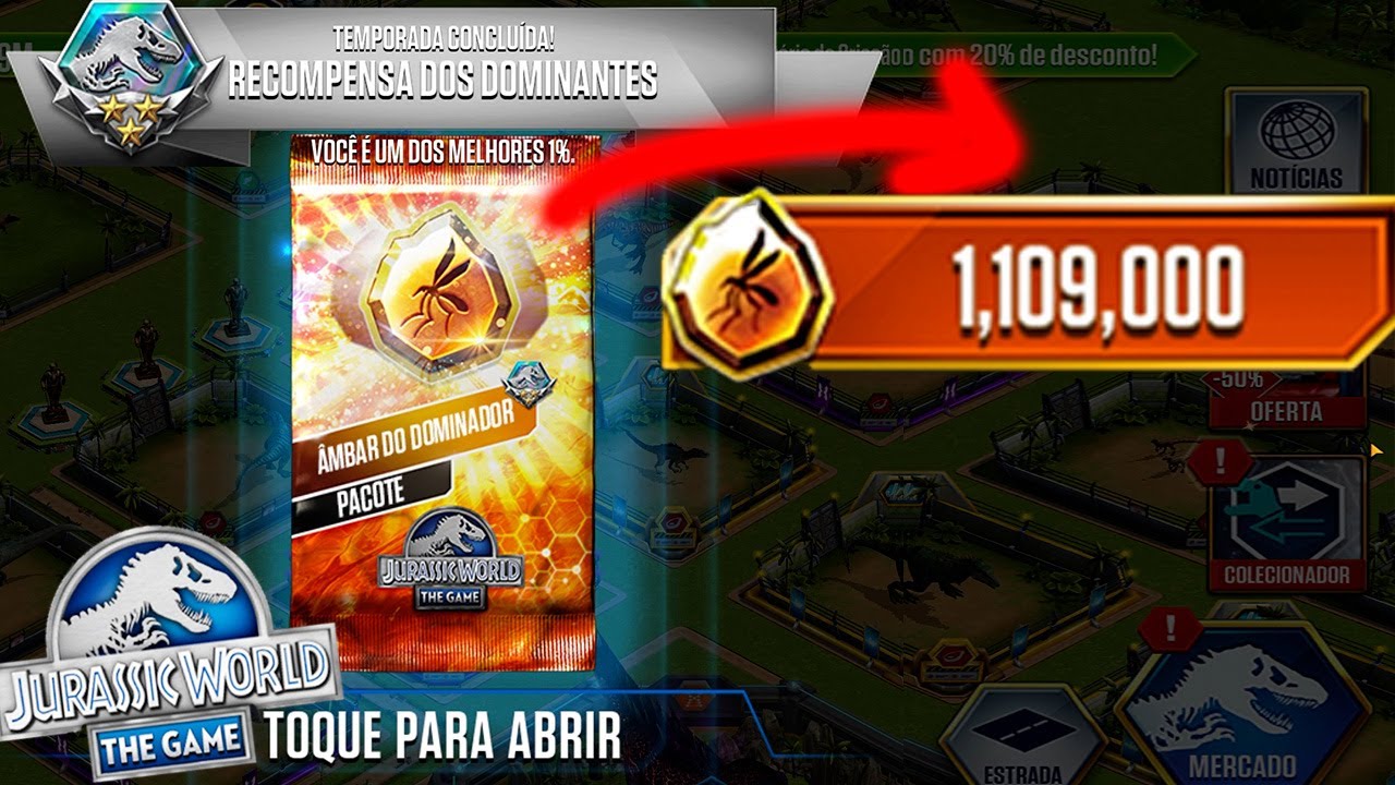JURASSIC WORLD - Cheguei a 1 MILHAO de ÂMBAR no JOGO!