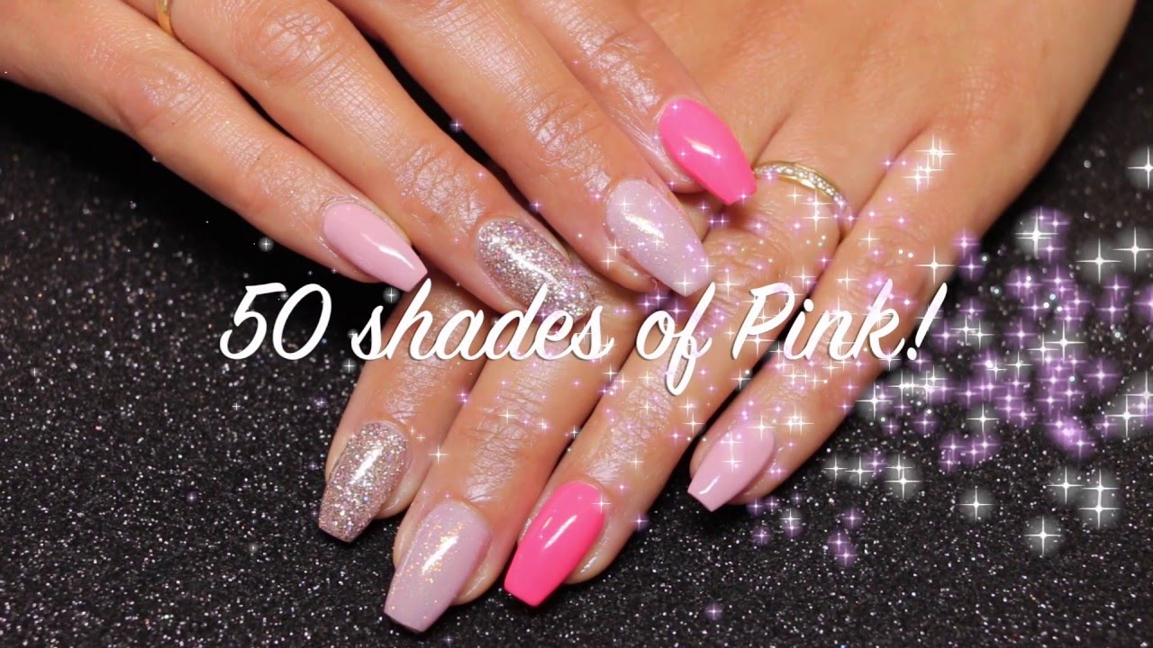 Acrylic Nail Design: 50 Shades of Pink