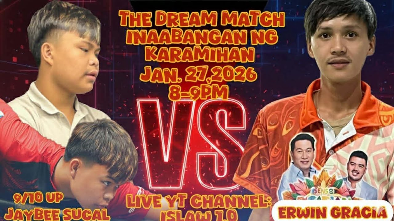 jaybee sucal 9/10 up vs erwin gracia 10 ball the dream match ang inaabangan ng karamihan